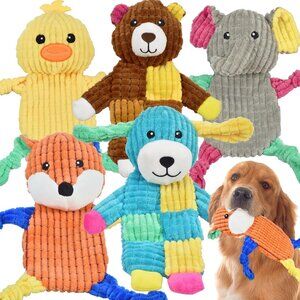 5Pcs Squeaky Dog Toys, Large Crinkle Dog Toys for Large Medium and Small Dogs, P